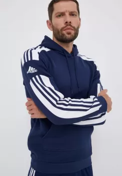adidas Performance bluza trening Squadra 21 culoarea albastru marin, cu gluga, cu imprimeu imagine