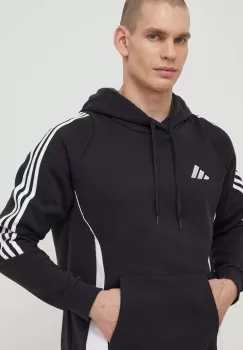 adidas Performance bluza trening Tiro 24 culoarea negru, cu gluga, cu imprimeu, IJ7673 imagine
