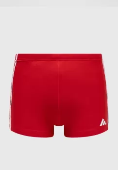 adidas Performance costum de baie 3 Stripes culoarea rosu imagine