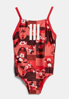 adidas Performance costum de baie dintr-o bucata pentru copii AD DY MICK x Disney culoarea rosu, JF8435 imagine