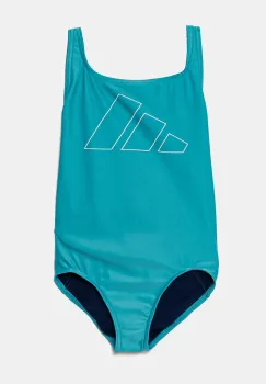adidas Performance costum de baie dintr-o bucata pentru copii culoarea turcoaz, JJ0431 imagine