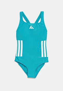 adidas Performance costum de baie dintr-o bucata pentru copii culoarea turcoaz, JN6587 imagine