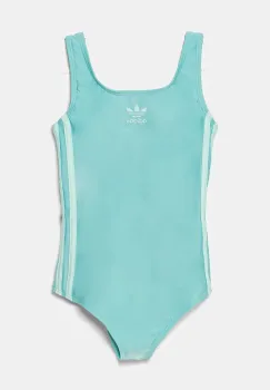 adidas Performance costum de baie dintr-o bucata pentru copii culoarea turcoaz, JN6923 imagine