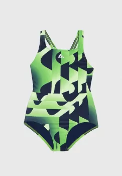 adidas Performance costum de baie dintr-o bucata pentru copii culoarea verde imagine