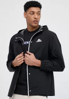 adidas Performance geaca barbati, culoarea negru, de tranzitie imagine