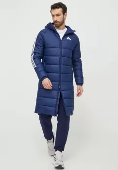 adidas Performance geaca TIRO barbati, culoarea albastru marin, de iarna imagine