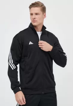 adidas Performance hanorac de antrenament 3-Stripes culoarea negru, cu imprimeu imagine