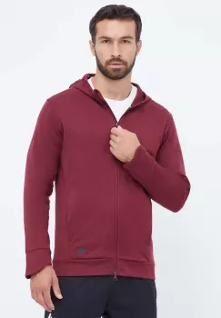 adidas Performance hanorac de antrenament Base culoarea bordo, cu gluga, neted imagine