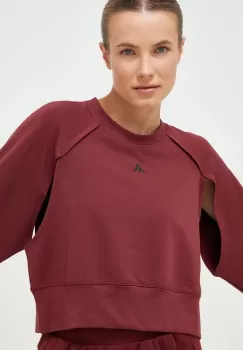 adidas Performance hanorac de antrenament Power culoarea bordo, neted imagine
