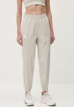 adidas Performance pantaloni de antrenament 3 Stripes culoarea bej, cu imprimeu, JD6522 imagine