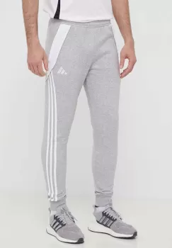 adidas Performance pantaloni de antrenament Tiro 24 culoarea gri, melanj, IS2153 imagine
