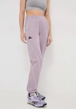 adidas Performance pantaloni de antrenament Woven culoarea roz, neted imagine