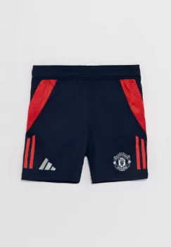 adidas Performance pantaloni scurti copii MUFC TR SHO culoarea albastru marin, modelator, talie reglabila, IT2020 imagine