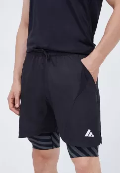 adidas Performance pantaloni scurti de antrenament culoarea negru imagine