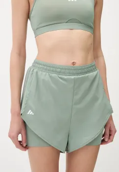 adidas Performance pantaloni scurti de antrenament Designed for Training culoarea verde, uni, high waist, JC9803 imagine