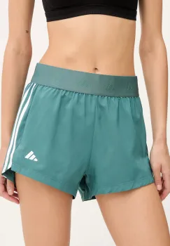 adidas Performance pantaloni scurti de antrenament HYGLM culoarea verde, cu imprimeu, high waist, JX7388 imagine