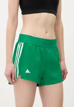 adidas Performance pantaloni scurti de antrenament Hyperglam culoarea verde, cu imprimeu, high waist, JC7393 imagine