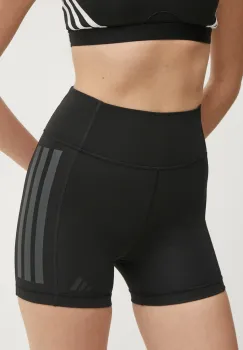 adidas Performance pantaloni scurti de antrenament Optime culoarea negru, cu imprimeu, high waist, JG6144 imagine