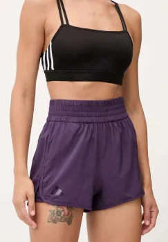 adidas Performance pantaloni scurti de antrenament Pacer culoarea violet, uni, high waist, JX7300 imagine