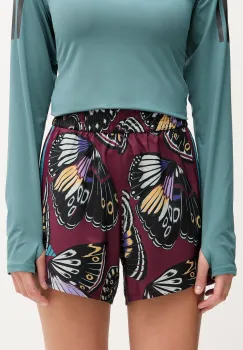 adidas Performance pantaloni scurti de antrenament x Farm Rio culoarea bordo, cu imprimeu, high waist, JL7005 imagine
