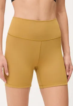 adidas Performance pantaloni scurti de yoga All Me culoarea galben, uni, high waist, JI8348 imagine