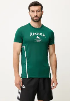 adidas Performance tricou de antrenament Designed for Training culoarea verde, cu imprimeu, JE8230 imagine