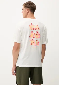 adidas Performance tricou de antrenament GFX culoarea bej, cu imprimeu, KC5862 imagine