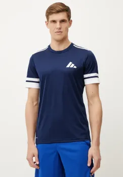 adidas Performance tricou de antrenament Squad 25 culoarea albastru marin, cu imprimeu, JG5830 imagine