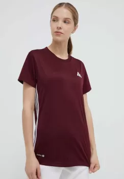 adidas Performance tricou de antrenament Tabela 23 culoarea bordo imagine