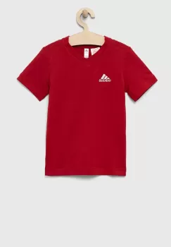 adidas Performance tricou de bumbac pentru copii ENT22 TEE Y culoarea rosu, neted imagine
