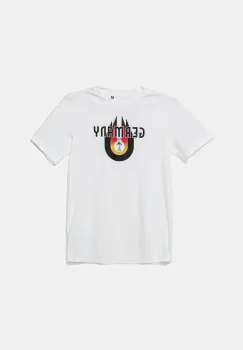 adidas Performance tricou de bumbac pentru copii GERMANY culoarea alb, cu imprimeu, JZ9006 imagine