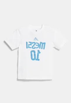 adidas Performance tricou de bumbac pentru copii MESSI culoarea alb, cu imprimeu, JJ1416 imagine