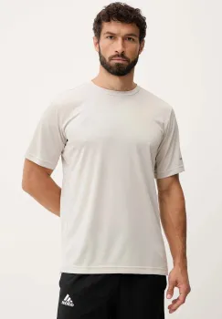 adidas Performance tricou Training Essentials Holiday culoarea bej, uni, JZ4162 imagine