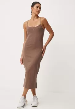 adidas rochie All SZN culoarea maro, midi, drept, IX3795 imagine