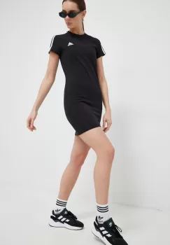 adidas rochie culoarea negru, mini, mulata imagine