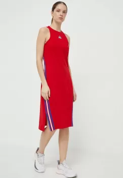 adidas rochie culoarea rosu, mini, drept, IS8341 imagine