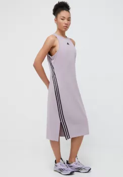 adidas rochie culoarea violet, midi, drept imagine