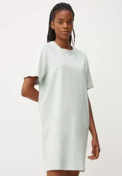 adidas rochie din bumbac Essentials culoarea verde, mini, oversize, IY4243 imagine