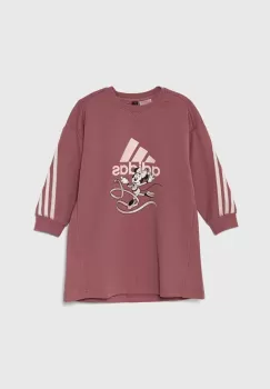 adidas rochie fete x Disney, LG DY MD DRE culoarea roz, mini, oversize, IV9620 imagine