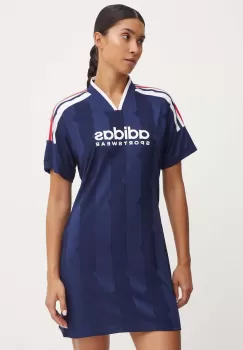 adidas rochie Tiro culoarea albastru marin, mini, drept, JG1323 imagine