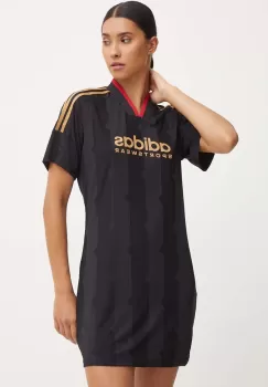 adidas rochie Tiro culoarea negru, mini, drept, JG1324 imagine