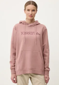 adidas TERREX bluza trening Multi culoarea roz, cu gluga, cu imprimeu, JF9090 imagine