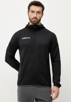 adidas TERREX hanorac Xperior culoarea negru, cu gluga, neted, JE1346 imagine