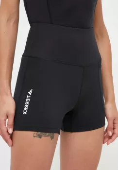 adidas TERREX pantaloni scurti sport Multi femei, culoarea negru, cu imprimeu, high waist imagine