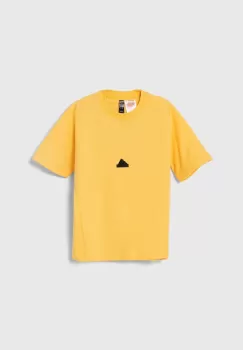 adidas tricou copii culoarea galben, neted imagine