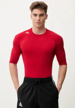 adidas tricou de antrenament TECHFIT BASE culoarea rosu, cu imprimeu D82089-red imagine