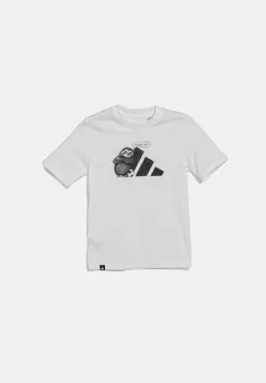 adidas tricou de bumbac pentru copii culoarea alb, cu imprimeu, JV5251 imagine