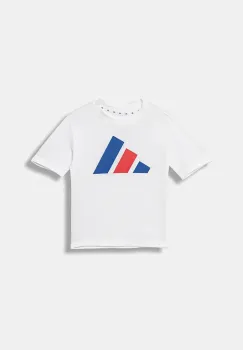 adidas tricou de bumbac pentru copii culoarea alb, cu imprimeu, JY0302 imagine