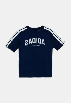 adidas tricou de bumbac pentru copii culoarea albastru marin, cu imprimeu, JL6138 imagine