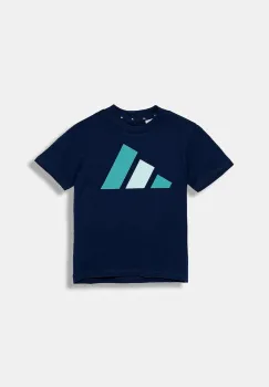 adidas tricou de bumbac pentru copii culoarea bleumarin, cu imprimeu, JY0296 imagine